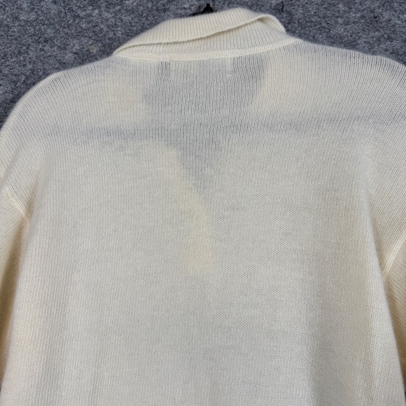 Vintage Paris Sport Club Cream Angora Lambswool Old Money Sweater Size Medium - Picture 12 of 14